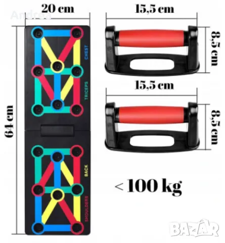 Фитнес дъска - борд за лицеви опори, снимка 3 - Фитнес уреди - 49468987