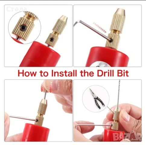 Електрическа мини бормашина с  USB кабел, снимка 3 - Друга електроника - 51047603