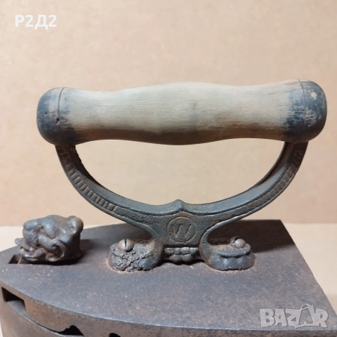 Стара ютия на жар с лъвска глава , снимка 4 - Антикварни и старинни предмети - 53065612