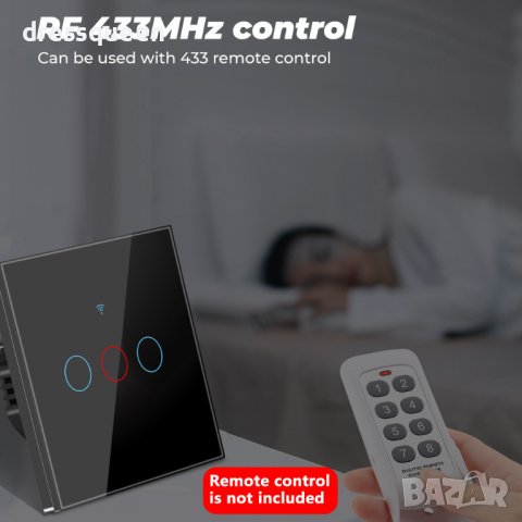 4000 WiFl Wi-Fi Смарт Сензорен Ключ за осветление с тъч стъклен панел, снимка 13 - Лед осветление - 42168035