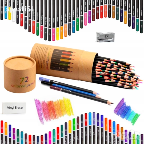 Цветни моливи 72 цвята – Меки, в тубус - КОД 4813, снимка 2 - Рисуване и оцветяване - 53498916