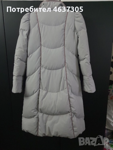 сиво марково ватирано еко палто, снимка 2 - Палта, манта - 52592402