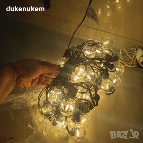 Външни LED лампички G40, 46+3 крушки, IP45, за градина и парти декорация, снимка 10 - Лед осветление - 52638155