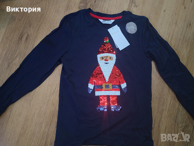 нова коледна блуза за момче 134 размер, снимка 4 - Детски Блузи и туники - 52552537