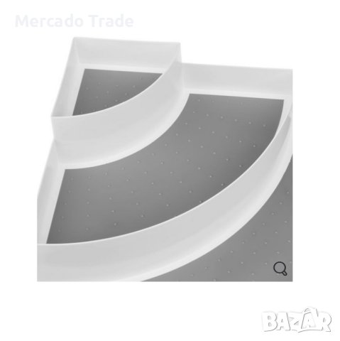 Поставка за подправки Mercado Trade, 3 нива, Пластмаса, Бял - Сив, снимка 2 - Прибори за хранене, готвене и сервиране - 41590551