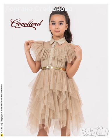 Рокля с тюл и кожено коланче Размери -116,128,140,152 Цена -65 лв, снимка 2 - Детски рокли и поли - 44617430
