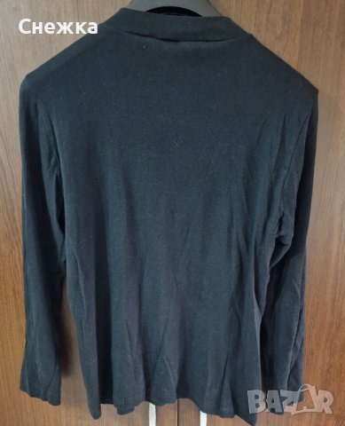 Дамска черна блуза с дантела, снимка 3 - Блузи с дълъг ръкав и пуловери - 38652798