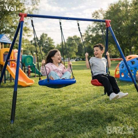 Комплект от 2 метални люлки FunZone - безкрайно забавление на двора, снимка 6 - Други - 53822414