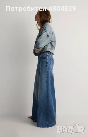 ZARA Дамски стилни широки дънки, снимка 2 - Дънки - 55708702