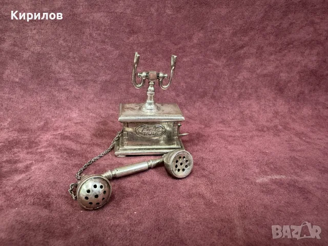 Ретро Телефон сребро-0,800., снимка 3 - Антикварни и старинни предмети - 56123958
