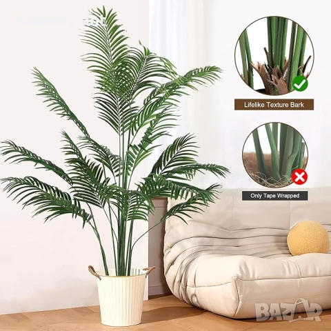 ПРОМОЦИЯ Изкуствено палмово дърво с реалистичен вид, к-т от 2бр, 198см A-GE23020, снимка 5 - Изкуствени цветя - 50949664