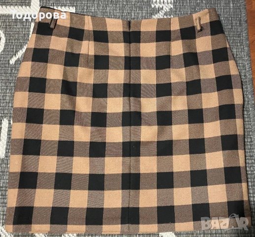 Пола KOTON кафяво и черно с джобове, снимка 3 - Поли - 49180666