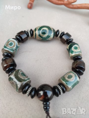 ГРИВНА ДЗИ МЪНИСТА АХАТ АЗИЯ ТИБЕТ НЕПАЛ, снимка 3 - Гривни - 42003469