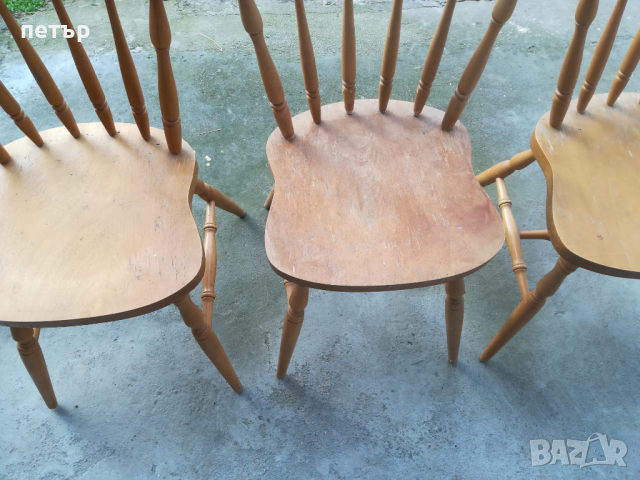 Столове трапезни комплект- стругован бук, снимка 3 - Столове - 44686368