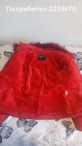 Продавам тъмночервено зимно яке, снимка 4 - Якета - 52919715