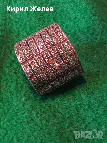 СКЪПОЦЕНЕН СРЕБЪРЕН АЖУРЕН ФЕШЪН АРТ ПРЪСТЕН СРЕБРО 925 с ФАСЕТИРАНИ МАРКАЗИТИ 21381, снимка 18 - Пръстени - 41388924