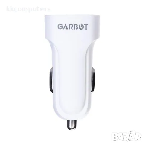 12V Зарядно за автомобил GARBOT / 2.1A-10W /2USB /Бял/ Баркод : 456132