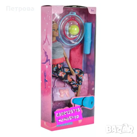 Кукла гимнастичка с аксесоари/кукла на тренировка/кукла спортист, снимка 3 - Кукли - 47937991