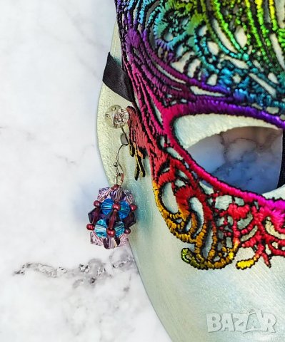 Звездни купове -- обеци с кристали и Миюки мъниста, снимка 9 - Обеци - 41318415