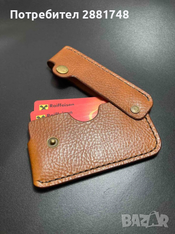 Холдер за карти ръчна изработка от естествена кожа, снимка 6 - Портфейли, портмонета - 36154125