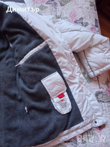 Бяло дамско зимно яке М-Л размер, снимка 3 - Якета - 52007329