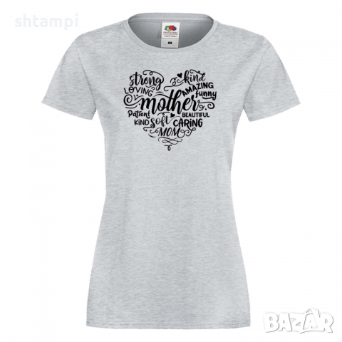 Дамска тениска Heart Mother Words 1,Празник на Майката,Подарък,Изненада,Рожден Ден, снимка 5 - Тениски - 36294780