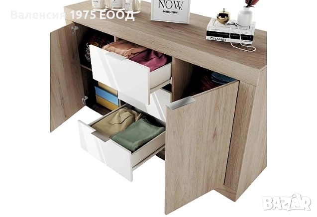 Скрин Сити 3075 сонома, орех или комбинация бяло/ арвен, снимка 11 - Скринове - 46493994