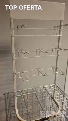 Стелаж Метален 11 окачвачи със стойка 73 х 34 см, снимка 4 - Стелажи и щандове - 47824945