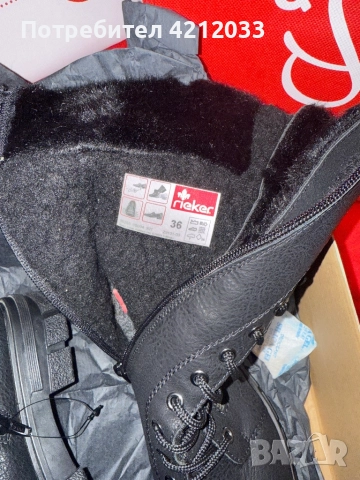 Дамски боти естествена кожа Rieker , снимка 5 - Дамски боти - 52595338