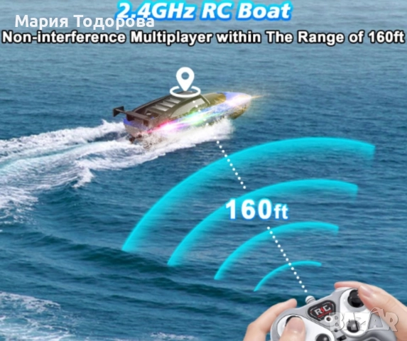 2.4G електрическа високоскоростна лодка с дистанционно управление, снимка 9 - Фен артикули - 52987319
