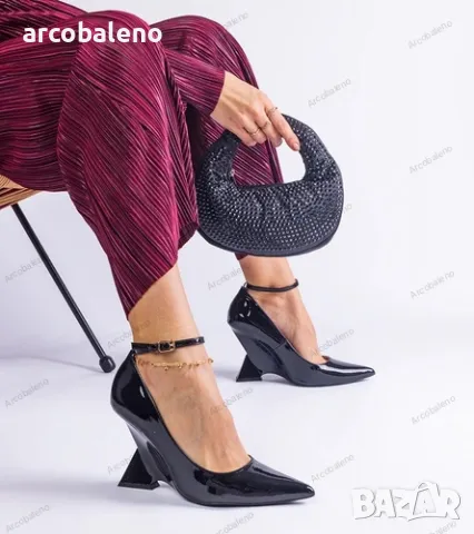 Дамски лачени обувки с платформа Florianda, 2цвята , снимка 6 - Дамски елегантни обувки - 49637446