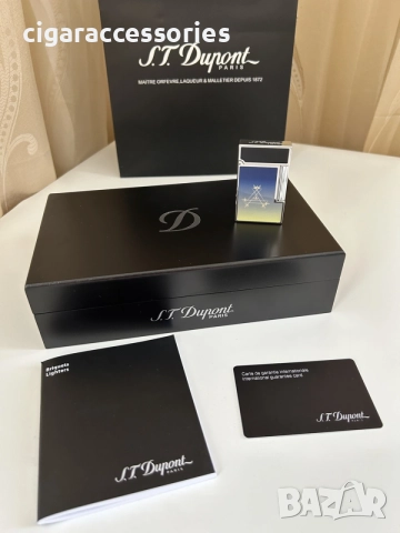 Запалка S.T. Dupont Ligne 2 Montecristo Dark Blue - отлично състояние, двоен пламък, снимка 4 - Запалки - 55729937
