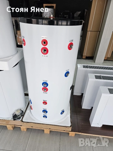 Неръждаем буферен съд с 2 серпентини - 300 литра