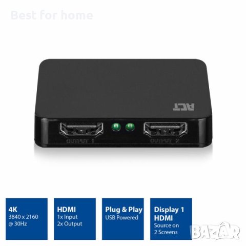 HDMI 4K сплитер , снимка 4 - Кабели и адаптери - 44206711