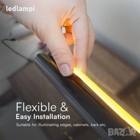 LED лента COB 220V IP65 286LED Топло Бяла Светлина 50m/ролка, снимка 3 - Лед осветление - 48282528