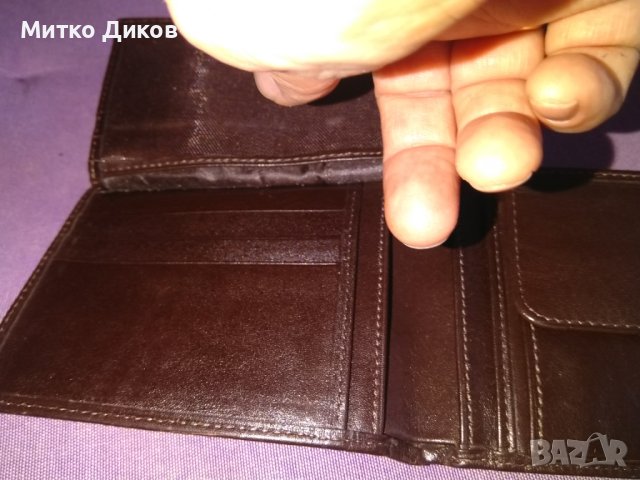 Портфейл кафяв №5 естествена кожа 125х93мм, снимка 4 - Портфейли, портмонета - 40877933