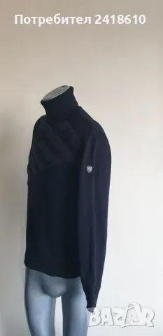 Emporio Armani EA7 Wool Knit POLO Mens Size 50 / L  ОРИГИНАЛ! Мъжки Вълнен Поло Пуловер!, снимка 7 - Пуловери - 49067379