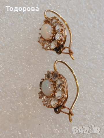 Дамски златни обеци с опали,злато 18к , снимка 5 - Обеци - 53395922