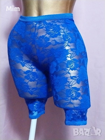 S/M Дантелен къс клин в синьо, снимка 2 - Бельо - 52925087