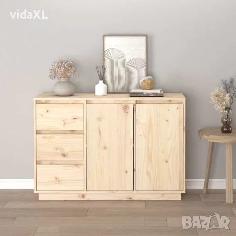 vidaXL Сайдборд, 111x34x75 см, бор масив, снимка 3 - Бюфети - 56147957