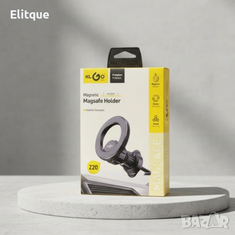 Магнитна стойка за телефон KLGO MagSafe Z20 – въртящ се държач за вентилационен отвор