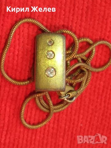 СТАРО БРОНЗОВО БИЖУ КОЛИЕ с ФАСЕТИРАНИ ЦИРКОНИ и ПОЗЛАТА 11881