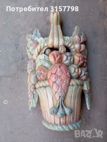 викторианска дървена декорация за стена, снимка 1