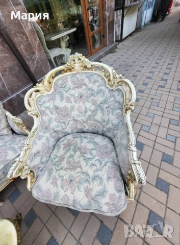 Италианска барокова холна гарнитура 035, снимка 6 - Дивани и мека мебел - 51055174