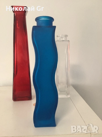 Ваза за цветя стъкло  Арт Нуво отличен състояние цена за 3 броя, снимка 4 - Антикварни и старинни предмети - 53084189