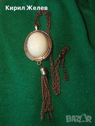 РЕТРО ВИНТИДЖ АРТ НУВО СТИЛ КОЛИЕ МЕДАЛЬОН ЗЛАТИСТО БИЖУ 33971, снимка 8 - Колиета, медальони, синджири - 35193762