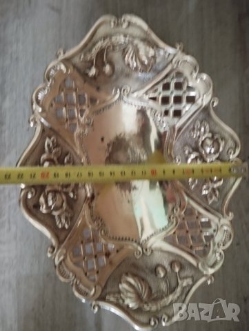 посребрена метална купа в стил арт деко, снимка 4 - Други ценни предмети - 41066418