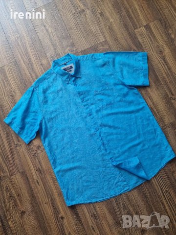 Страхотна мъжка ленена  риза BETTONI размер XL / 2XL, снимка 8 - Ризи - 41524569