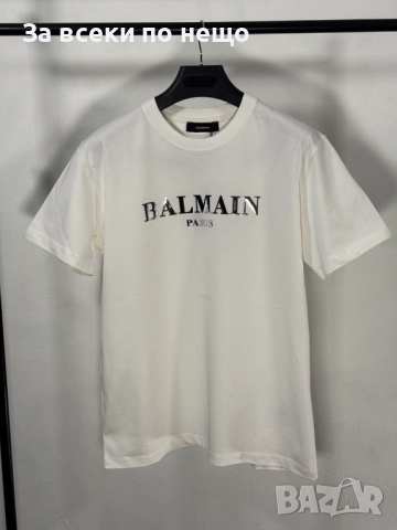 Balmain Мъжка Бяла Тениска👕Мъжка Блуза С Къс Ръкав В Бял Цвят V.B.5