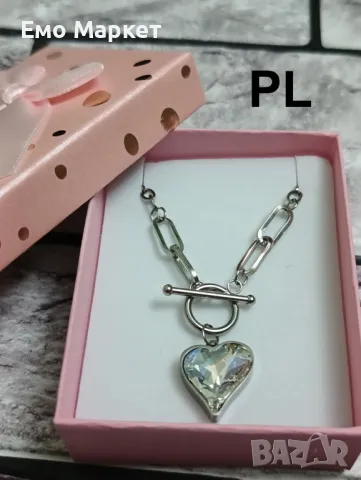 Масивно колие от неръждаема стомана с голям циркони сърце + подаръчна кутия, снимка 7 - Колиета, медальони, синджири - 49245080